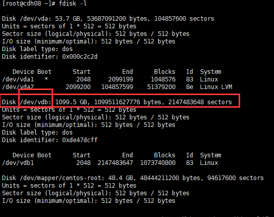 Centos7.x挂载新盘方法